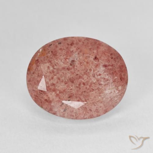 4.64ct Natürlicher Blutrot Erdbeerquarz, Oval, Lichtdurchlässig