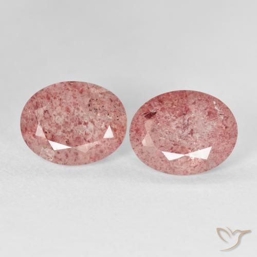 5.15ctw Natürlicher Medium Light-Pink Erdbeerquarz, Oval, Transparent