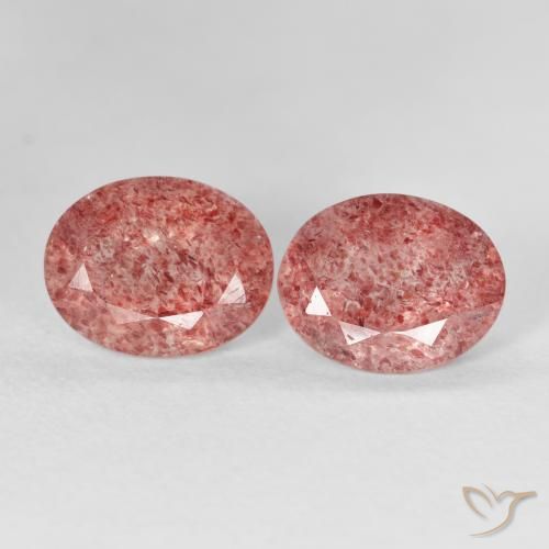 5.10ctw Natürlicher Himbeerrosa Erdbeerquarz, Oval, Transparent
