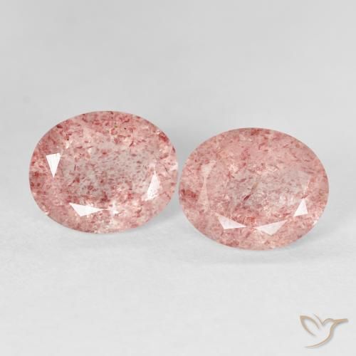 5.40ctw Natürlicher Erdiges Rosa Erdbeerquarz, Oval, Transparent