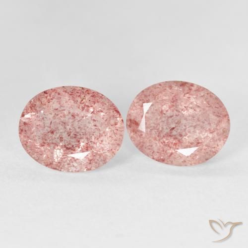 5.40 ct natürliche Erdiges Rosa Erdbeerquarz-Edelsteine, Oval, Transparent
