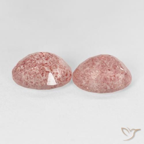 5.40 ct natürliche Erdiges Rosa Erdbeerquarz-Edelsteine, Oval, Transparent