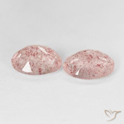 4.37 ct natürliche hellrosa Erdbeerquarz-Edelsteine, Oval, Transparent