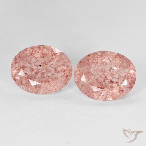 4.76ctw Natürlicher hellrose-rosa Erdbeerquarz, Oval, Transparent