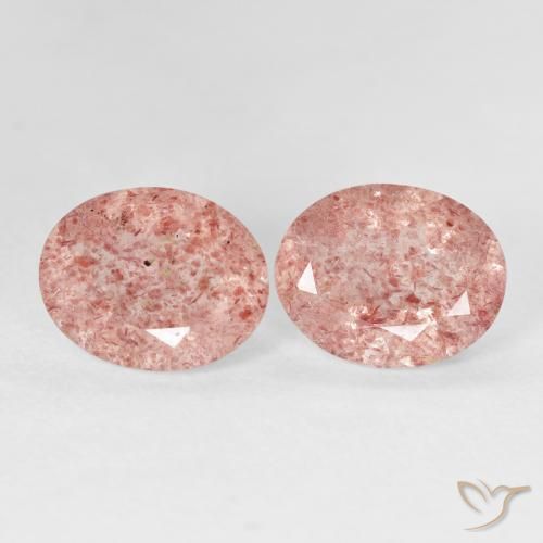 4.76 ct natürliche hellrose-rosa Erdbeerquarz-Edelsteine, Oval, Transparent