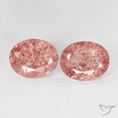 4.46ctw Natürlicher Himbeerrosa Erdbeerquarz, Oval, Transparent