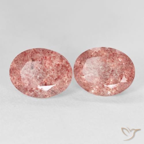 5.80 ct natürliche Mittelrosa Erdbeerquarz-Edelsteine, Oval, Transparent