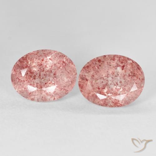 5.71ctw Natürlicher hellrose-rosa Erdbeerquarz, Oval, Transparent