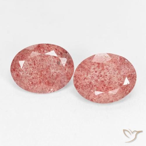 4.29ctw Natürlicher Himbeerrosa Erdbeerquarz, Oval, Transparent