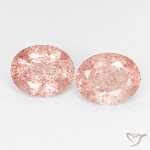 4.67ctw Natürlicher Erdiges Rosa Erdbeerquarz, Oval, Transparent