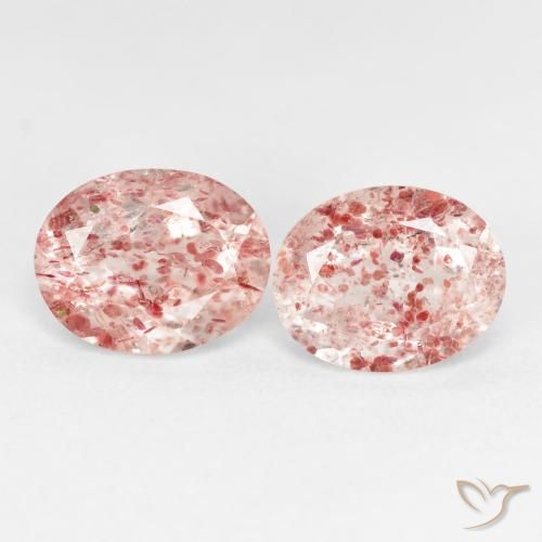 5.24ctw Natürlicher Erdiges Rosa Erdbeerquarz, Oval, Transparent