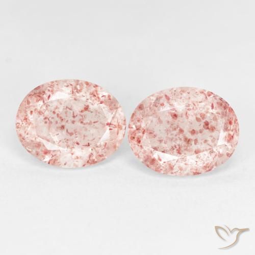 5.18ctw Natürlicher orange-rosa Erdbeerquarz, Oval, Transparent