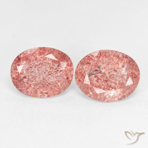 4.82ctw Natürlicher Indisches Rot Erdbeerquarz, Oval, Transparent