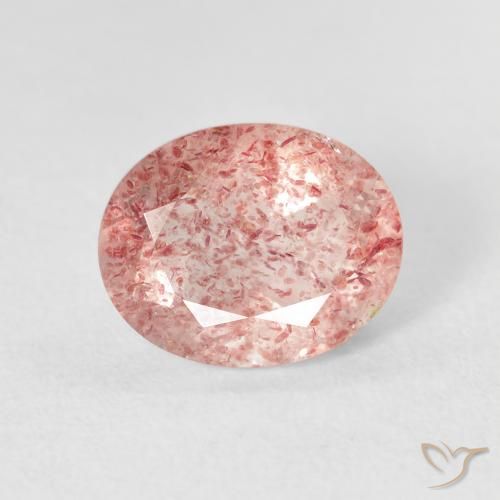 2.71ct Natürlicher hellrose-rosa Erdbeerquarz, Oval, Transparent