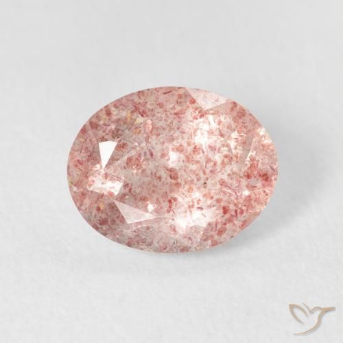 2.31ct Natürlicher hellrosa Erdbeerquarz, Oval, Transparent