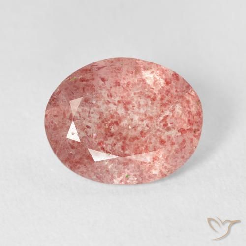 2.88ct Natürlicher hellrose-rosa Erdbeerquarz, Oval, Transparent