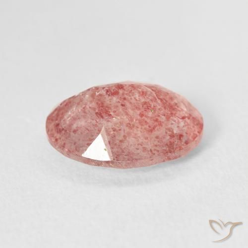 9,17 ctw natürlicher hellrose-rosa Erdbeerquarz, Oval, Transparent