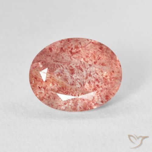 2.44ct Natürlicher Mittelrosa Erdbeerquarz, Oval, Transparent