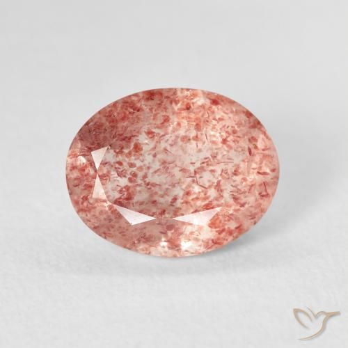 2.30ct Natürlicher Medium Light-Pink Erdbeerquarz, Oval, Transparent