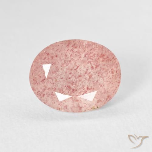 2.66ct Natürlicher Erdiges Rosa Erdbeerquarz, Oval, Transparent