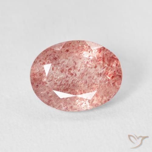 2.44ct Natürlicher Medium Light-Pink Erdbeerquarz, Oval, Transparent