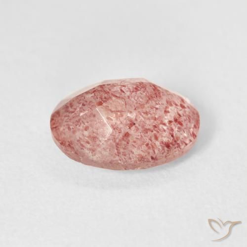 9,17 ctw natürlicher Medium Light-Pink Erdbeerquarz, Oval, Transparent