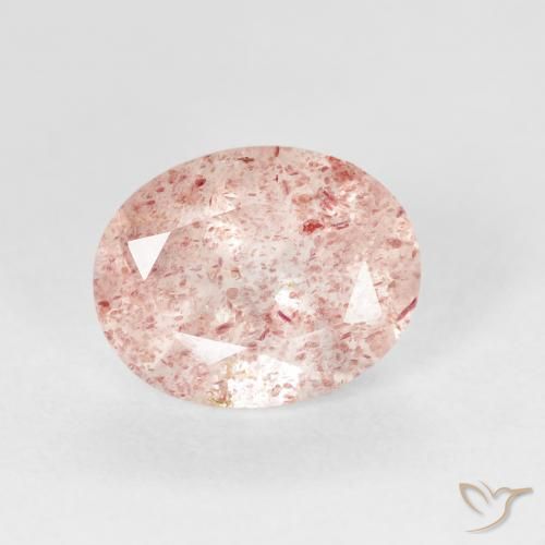 2.73ct Natürlicher hellrosa Erdbeerquarz, Oval, Transparent