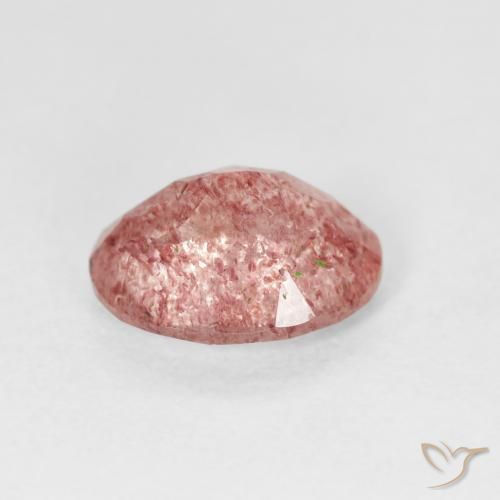 9,17 ctw natürlicher rötlich-rosa Erdbeerquarz, Oval, Transparent