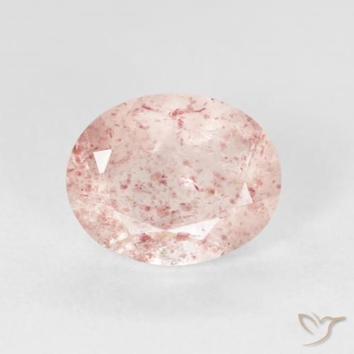 2.56ct Natürlicher Mittelrosa Erdbeerquarz, Oval, Transparent