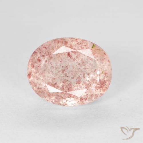2.76ct Natürlicher Flamingorosa Erdbeerquarz, Oval, Transparent