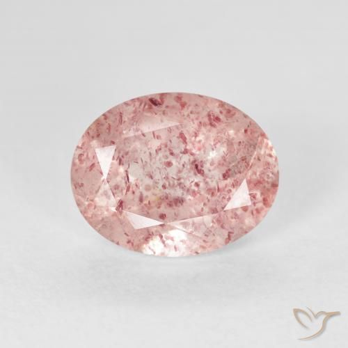2.52ct Natürlicher hellrosa Erdbeerquarz, Oval, Transparent