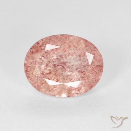 2.73ct Natürlicher hellrosa Erdbeerquarz, Oval, Transparent