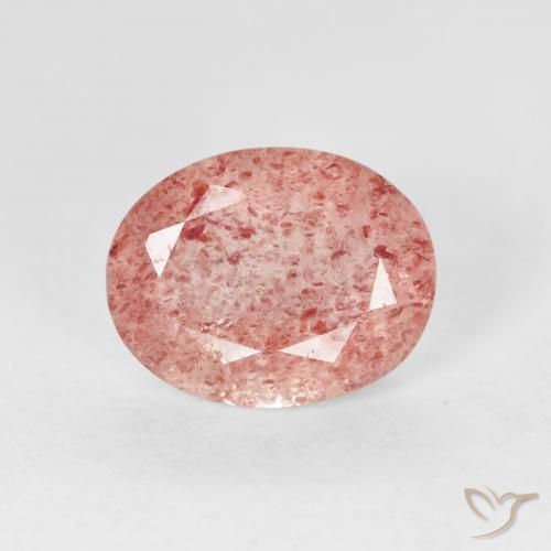2.45ct Natürlicher rose-rosa Erdbeerquarz, Oval, Transparent