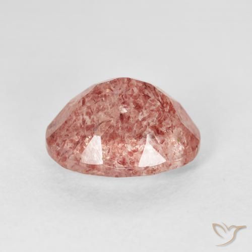 9,17 ctw natürlicher rose-rosa Erdbeerquarz, Oval, Transparent
