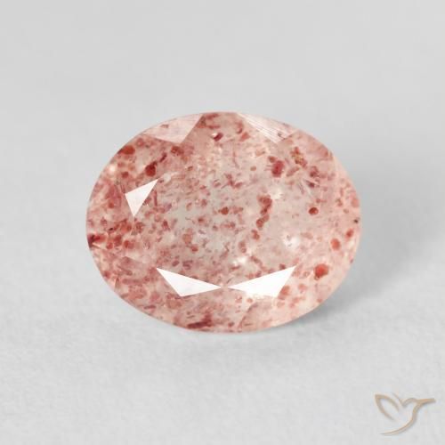 2.83ct Natürlicher hellrosa Erdbeerquarz, Oval, Transparent