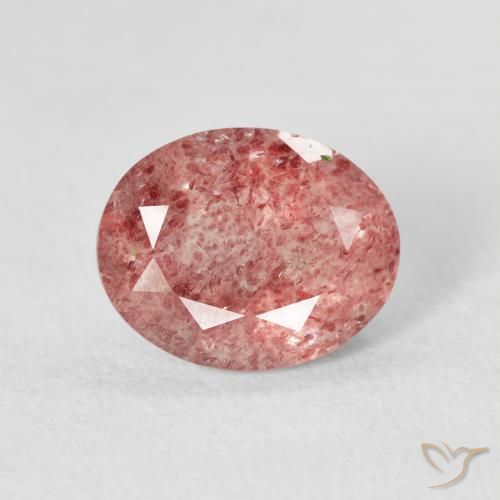 2.43ct Natürlicher Himbeerrosa Erdbeerquarz, Oval, Transparent
