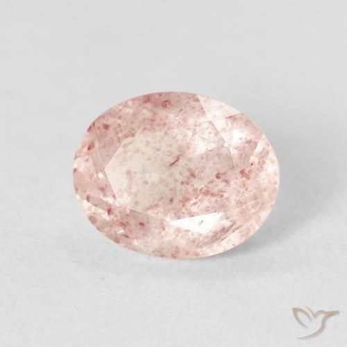 9,17 ctw natürlicher Sehr helles Rosa Erdbeerquarz, Oval, Transparent