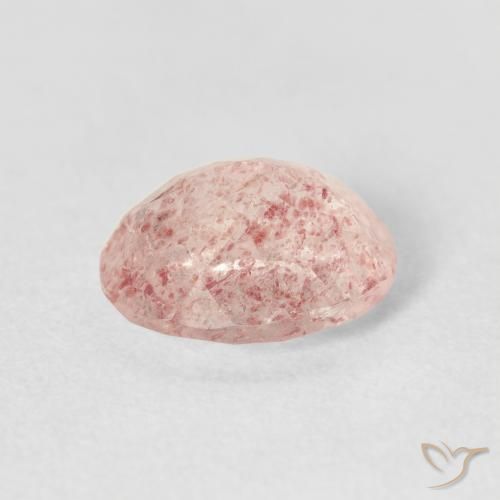 9,17 ctw natürlicher Sehr helles Rosa Erdbeerquarz, Oval, Transparent
