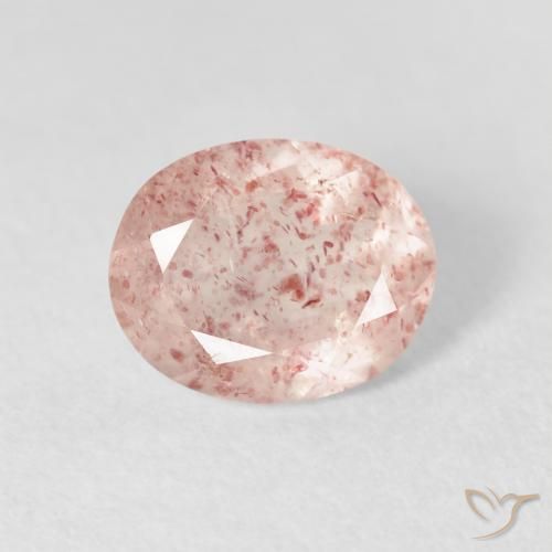 2.57ct Natürlicher hellrosa Erdbeerquarz, Oval, Transparent