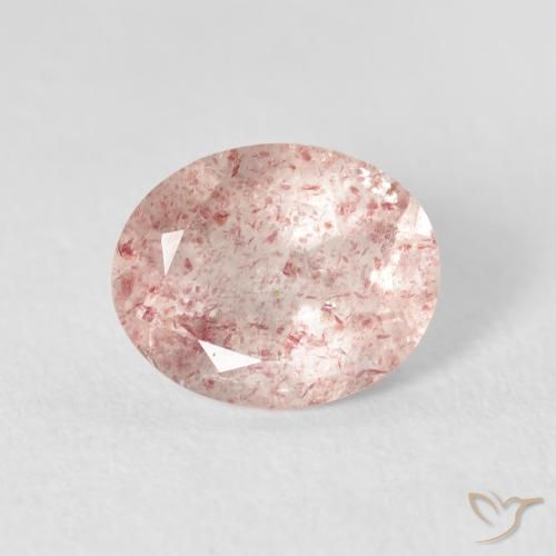 2.60ct Natürlicher hellrosa Erdbeerquarz, Oval, Transparent