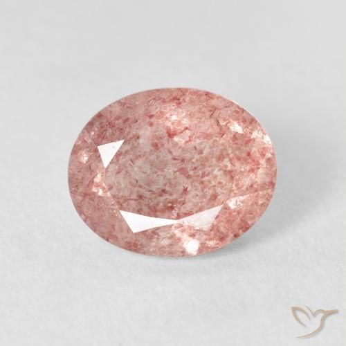 2.55ct Natürlicher hellrose-rosa Erdbeerquarz, Oval, Transparent