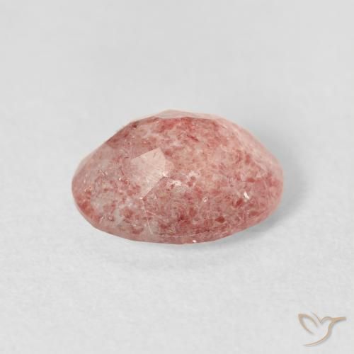 9,17 ctw natürlicher hellrose-rosa Erdbeerquarz, Oval, Transparent