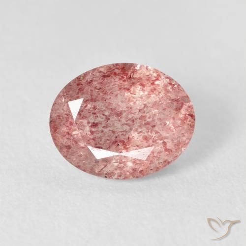 2.76ct Natürlicher Medium Light-Pink Erdbeerquarz, Oval, Transparent
