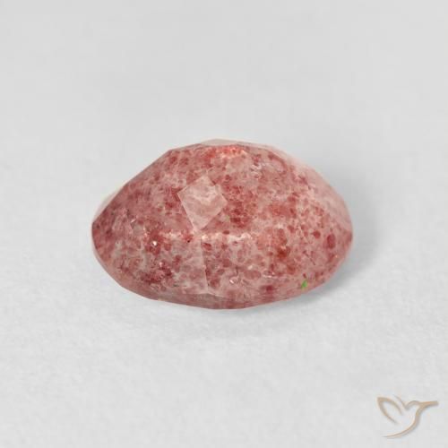 9,17 ctw natürlicher Medium Light-Pink Erdbeerquarz, Oval, Transparent