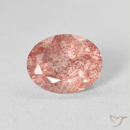 2.58ct Natürlicher hellrose-rosa Erdbeerquarz, Oval, Transparent