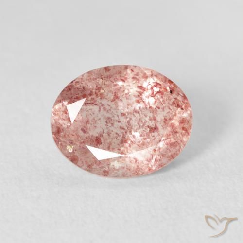2.51ct Natürlicher Medium Light-Pink Erdbeerquarz, Oval, Transparent