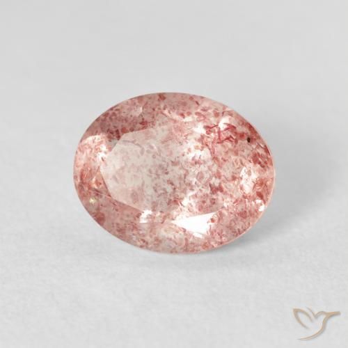 9,17 ctw natürlicher Medium Light-Pink Erdbeerquarz, Oval, Transparent