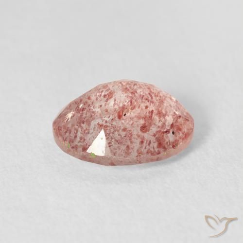 9,17 ctw natürlicher Medium Light-Pink Erdbeerquarz, Oval, Transparent