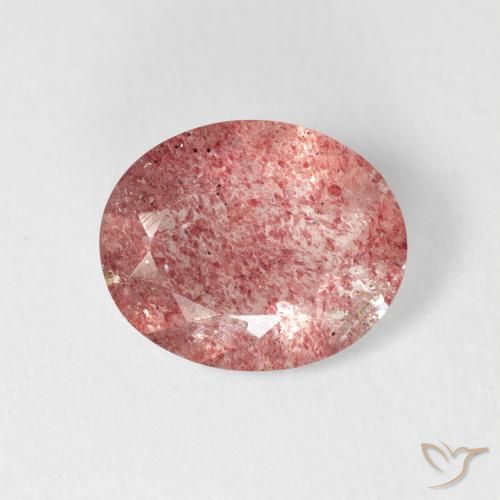 2.64ct Natürlicher rötlich-rosa Erdbeerquarz, Oval, Transparent