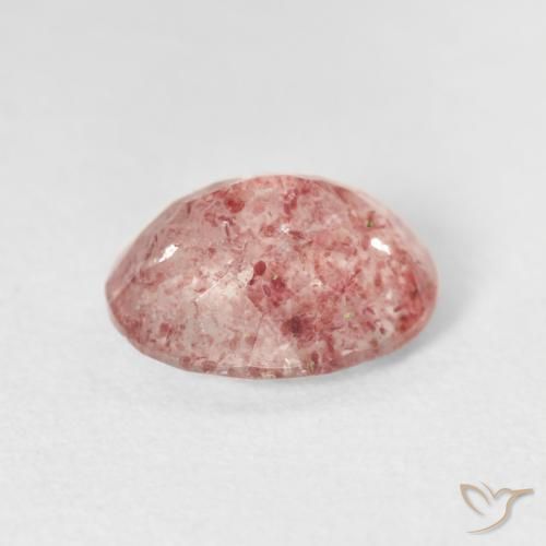 9,17 ctw natürlicher Leuchtend rosa Erdbeerquarz, Oval, Transparent